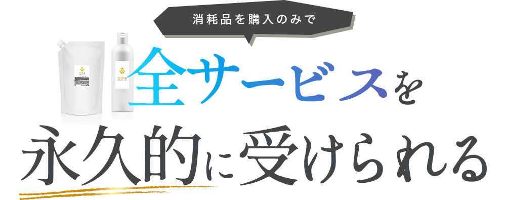 消耗品を購入のみで全サービスを永久的に受けられる