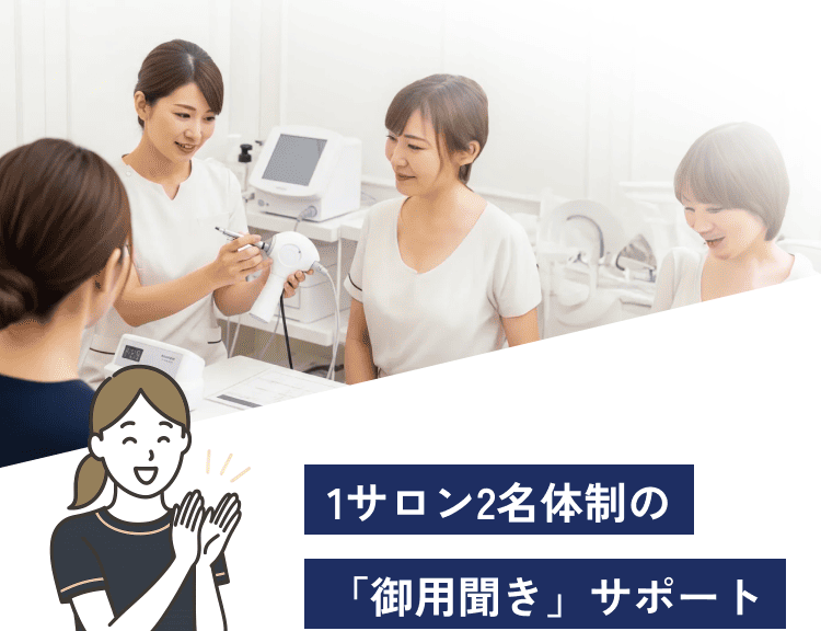 1サロン2名体制の「御用聞き」サポート