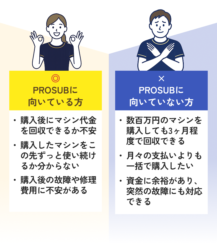 PROSUBに向いている方、PROSUBに向いていない方